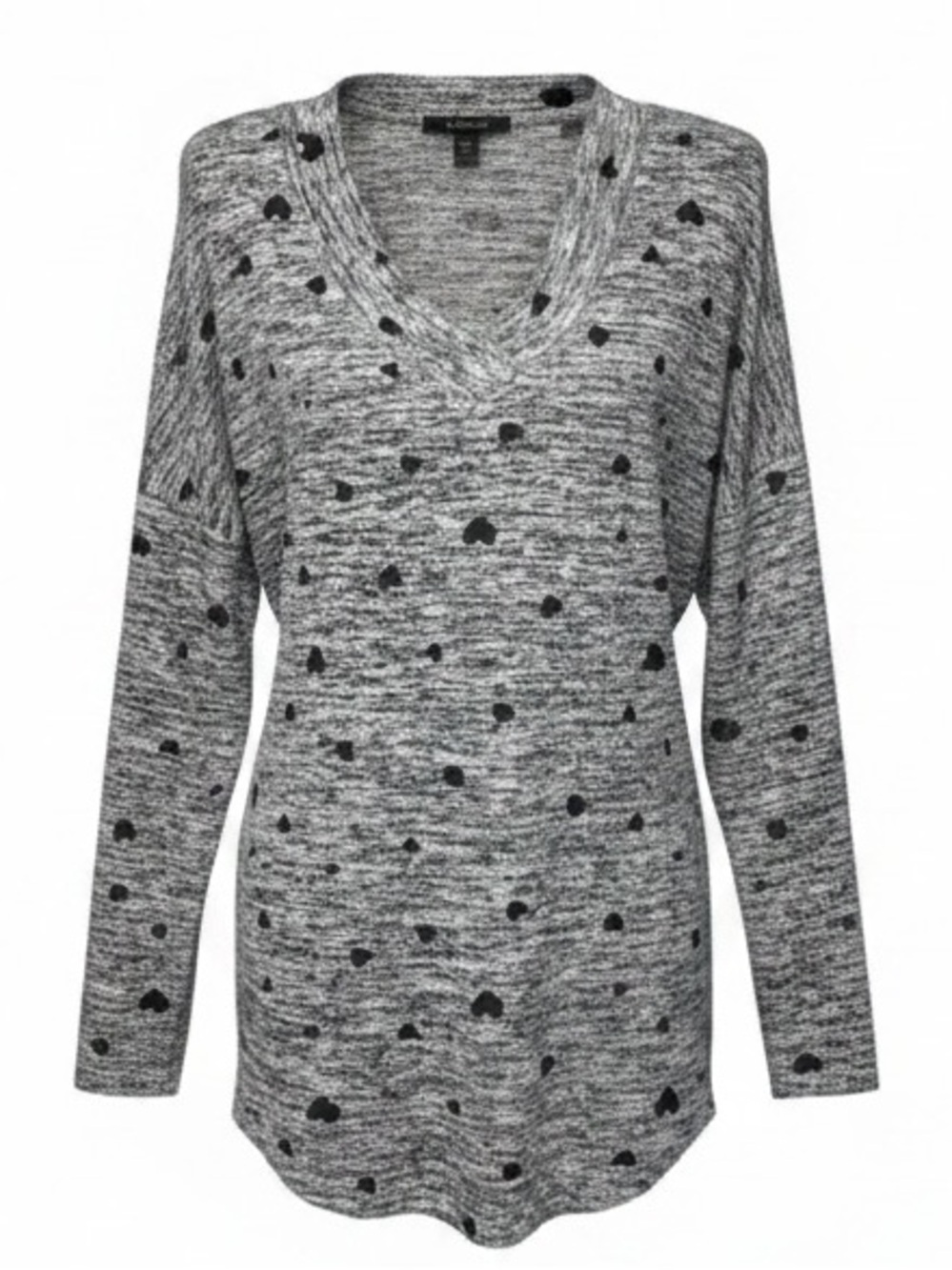 PHILOSOPHY GRAY AND BLACK  OVERSIZED ULTRA SOFT LOUNGE TOP size Medium